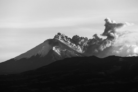 Cotopaxi volcano eruption seen from Quito, Ecuadorの写真素材