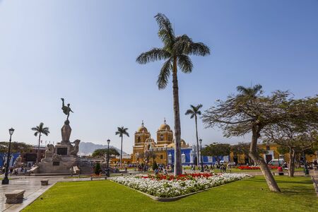 TRUJILLO, PERU - August 3:  Panoramic view of main square of the city in august 3 of 2012, Trujillo, Peru.のeditorial素材