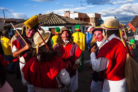 Nayon, Ecuador, July 24, 2015: Popular festivities in the town of Nayon, processions and parades are...