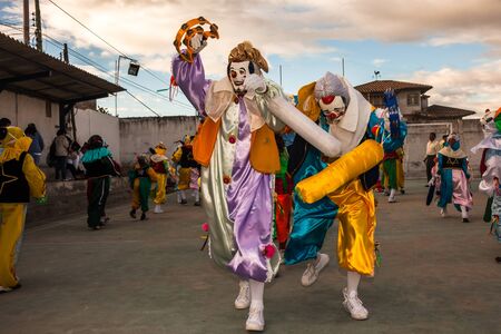 Nayon, Ecuador, July 24, 2015: Popular festivities in the town of Nayon, processions and parades are...