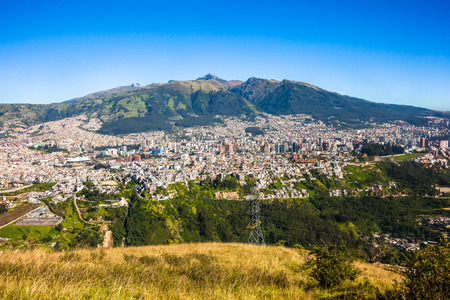 Ecuador capital Quito at the foot of Pichinchaの写真素材