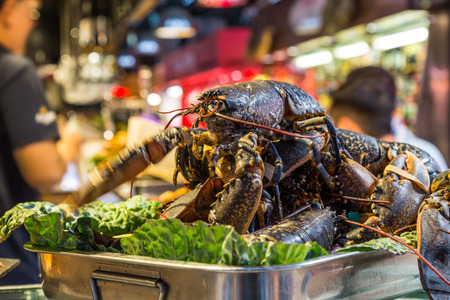 Lobster ready for sale in La BoquerÃa marketのeditorial素材