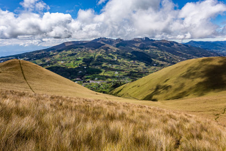 Panoramic views from CusÃ­n Hill to the surrounding area on a beautiful sunny day with blue skies...