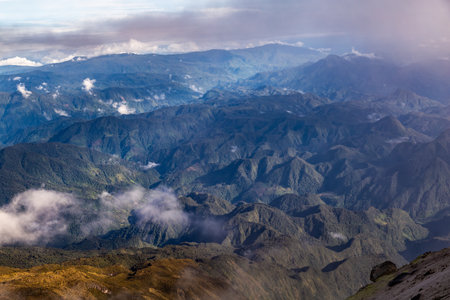 Landscapes of the Cumbal volcano in Colombia border with Ecuadorの写真素材