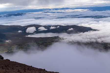 Landscapes of the Cumbal volcano in Colombia border with Ecuador, sea of ââcloudsの写真素材