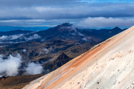 Landscapes of the Cumbal volcano in Colombia border with Ecuadorの写真素材