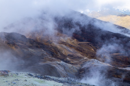 Landscapes of the Cumbal volcano in Colombia border with Ecuadorの写真素材