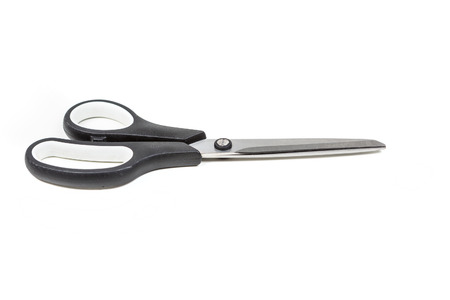 Black and white scissors isolated on white background