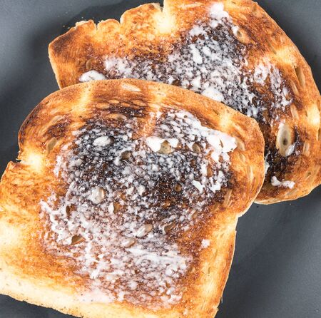 Burned whole grain toast