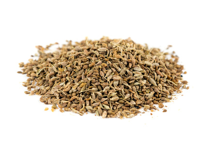 Whole anise seed isolated on white backgroundの写真素材