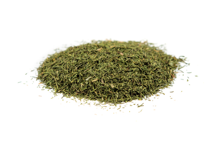 Pile of dill weed isolated on white backgroundの写真素材