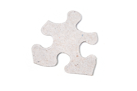 Single puzzle piece isolated on white backgroundの写真素材