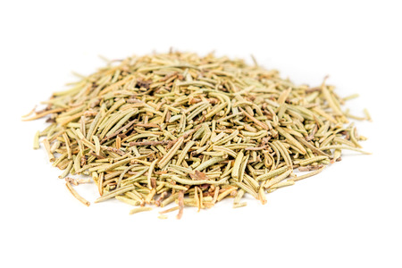 Pile of rosemary herb isolated on white backgroundの写真素材