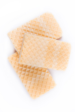 Sugar wafers isolated on white backgroundの写真素材