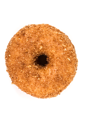 Crumb cake donut isolated on a white backgroundの写真素材