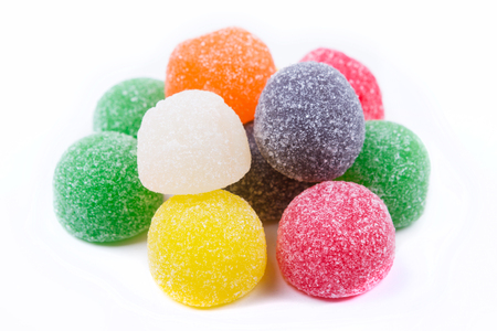 Gum drops isolated on white backgroundの写真素材