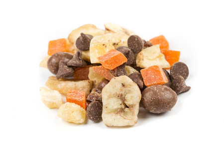 Island delight trail mix isolated on white backgroundの写真素材