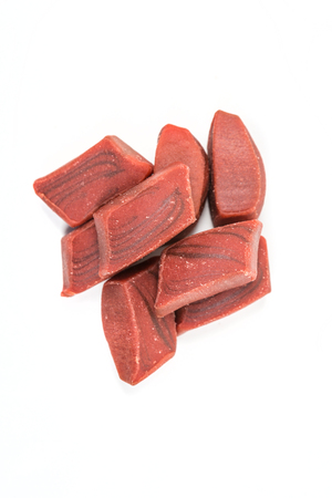 Meaty dog treats isolated on white backgroundの写真素材