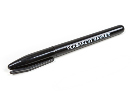 Black permanent marker isolated on white backgroundの写真素材