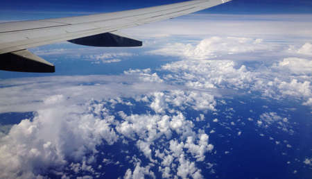 Airplane over the sky