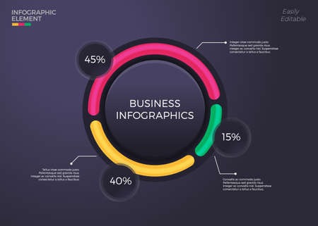 Business Infographics design template vector illustration. Template for diagram, graph, presentation...