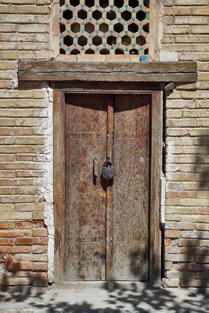 Meditation chamber for Sufis - artistically carved wooden door from Orientの写真素材