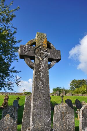 Ancient Celtic cross in Kilkenny - Irelandの写真素材