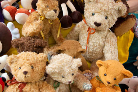 Teddy bears at a fair in Budapest の写真素材