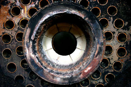 Inside look of an abandoned factoryの写真素材