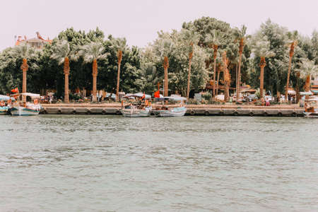 Azmak River, Akyaka, Mugla, Turkey. Nature composition. Summer Background. Countryside landscape...