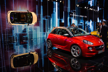 Opel Adam S on display during the Geneva Motor Show, Geneva, Switzerland, March 4, 2014. のeditorial素材