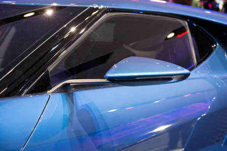 Detroit, MI, USA - January 12, 2015: Ford GT on display during the 2015 Detroit International Auto Show at the COBO Center in downtown Detroit.のeditorial素材