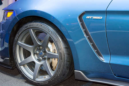 Detroit, MI, USA - January 12, 2015: Ford Shelby GT 350 R on display during the 2015 Detroit...
