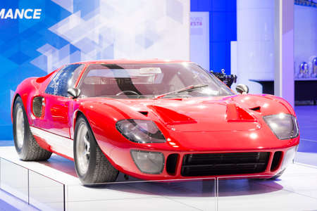 Detroit, MI, USA - January 13, 2015: Ford GT-40 on display during the 2015 Detroit International Auto Show at the COBO Center in downtown Detroit.のeditorial素材