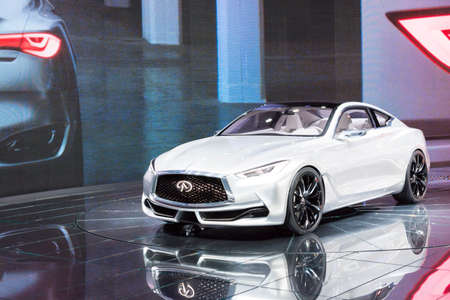 Detroit, MI, USA - January 12, 2015: Infinity Q60 coupe on display during the 2015 Detroit International Auto Show at the COBO Center in downtown Detroit.のeditorial素材