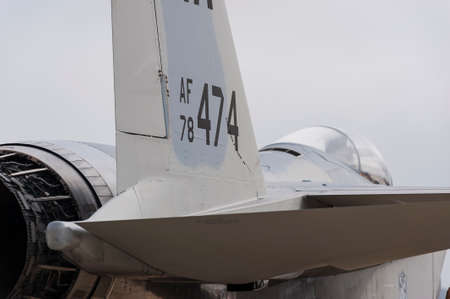 CAMP SPRINGS, MD, USA - SEPTEMBER 19, 2015: Visitors were able to check out a F-15 Eagle up close during the 2015 Joint Base Andrews Air Show held at Joint Base Andrews in Camp Springs Maryland.のeditorial素材