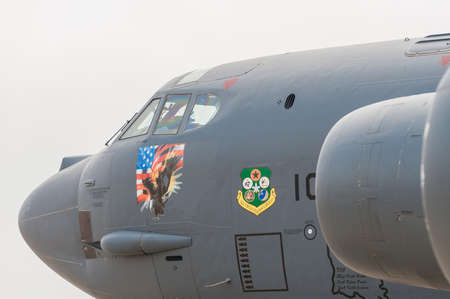 CAMP SPRINGS, MD, USA - SEPTEMBER 19, 2015: Visitors were able to check out a B-52 bomber up close...