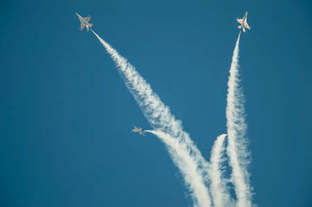 CAMP SPRINGS, MD, USA - SEPTEMBER 19, 2015: The USAF Thunderbirds perform during the 2015 Joint Base...