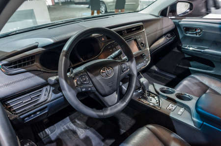 New York, USA - March 23, 2016: Toyota SEMA Edition TRD Avalon interior on display during the New...