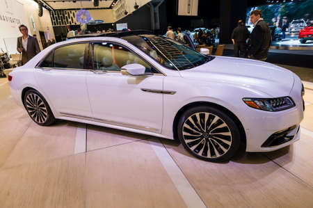 New York, USA - March 23, 2016: Lincoln Continental on display during the New York International Auto Show at the Jacob Javits Center.のeditorial素材