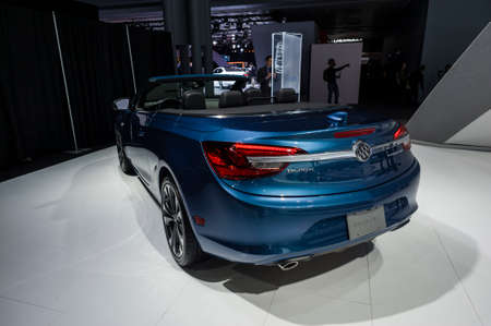 New York, USA - March 23, 2016: Buick Cascada convertible on display during the New York...