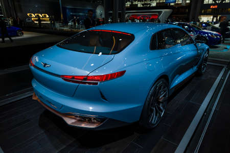 New York, USA - March 24, 2016: Genesis New York concept on display during the New York International Auto Show at the Jacob Javits Center.のeditorial素材