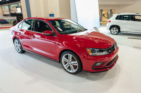 Miami Beach, FL, USA - November 6, 2015: Volkswagen Jetta GLI on display during the 2015 Miami International Auto Show at the Miami Beach Convention Center in downtown Miami Beach.のeditorial素材