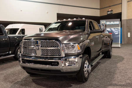 CHARLOTTE, NC, USA - November 11, 2015: RAM 3500 HD on display during the 2015 Charlotte International Auto Show at the Charlotte Convention Center in downtown Charlotte.のeditorial素材