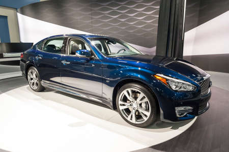 Miami Beach, FL, USA - November 6, 2015:  Infinity Q70L on display during the 2015 Miami International Auto Show at the Miami Beach Convention Center in downtown Miami Beach.のeditorial素材