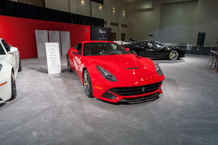 Miami Beach, FL, USA - November 6, 2015: Ferarri F12Berlinetta on display during the 2015 Miami...