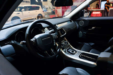 Miami, USA - September 10, 2016: Range Rover Evoque SE 5-Door SUV on display during the Miami International Auto Show at the Miami Beach Convention Center.のeditorial素材