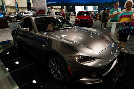 Miami, USA - September 10, 2016: Mazda MX-5 Miata RF on display during the Miami International Auto Show at the Miami Beach Convention Center.のeditorial素材