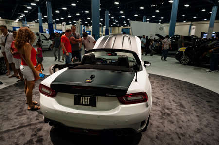 Miami, USA - September 10, 2016: Fiat 124 Spider Abarth on display during the Miami International...