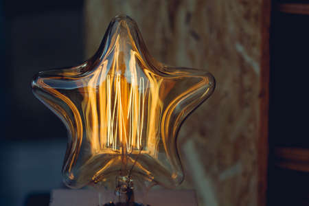 Vintage star shaped lamp. New Year's concept.の写真素材